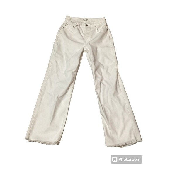 Reformation Denim - Sold Reformation Jeans Fawcett Jean White High Rise Straight Leg Raw Hem Flawed